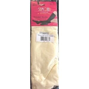 Sumona Womens Thin Trouser‎ Socks 9-11 Legwear Comfort Band 6 Pairs Off-White